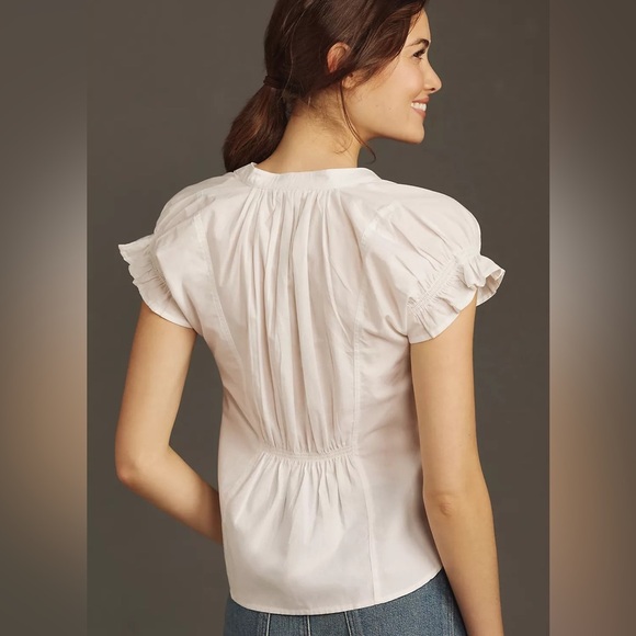 Pilcro Women’s Blouse Top, Flutter-Sleeve Small S - Picture 8 of 8